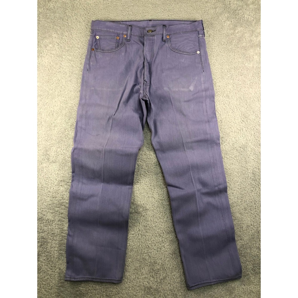 Levi's 501 XX Jeans Men 34x30 (Tag 36x32) Purple Straight Leg Button Fly *Flaw